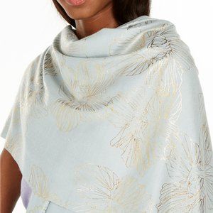 INC Line-Work Foil Flower Wrap Ivory